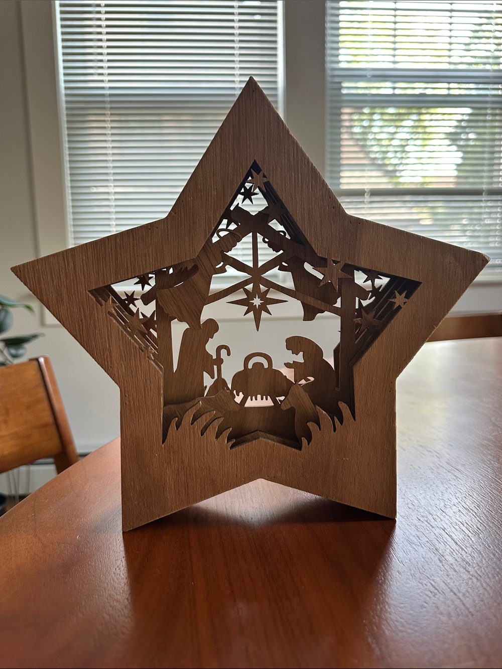 Wood Christmas Decorative Rustic Nativity Set